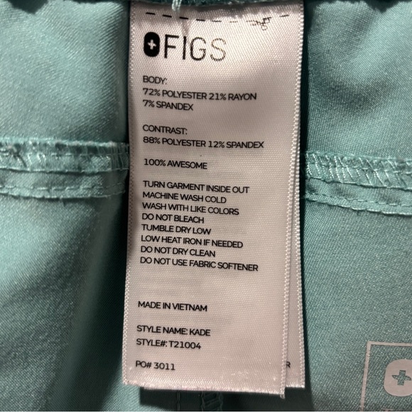 Figs Kade Cargo Womens Size M Scrub Pants Teal STYLE#: T21004 - Picture 7 of 8